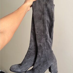 Gray Suede Knee-High boots